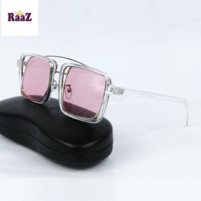 Pink Clear Glass Vintage Oversized Double Lens sunglasses